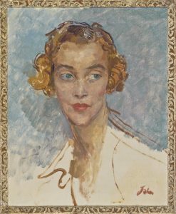 Augustus John. Portrait of Mrs. Cory, c. 1920. oil on canvas, 53.6 x 43.6 cm. Collection of the Winnipeg Art Gallery. Gift of Mr. and Mrs. Charles B. Loewen in memory of her mother, Mrs. P.A. Chester, G-88-245. Photo: Ernest Mayer