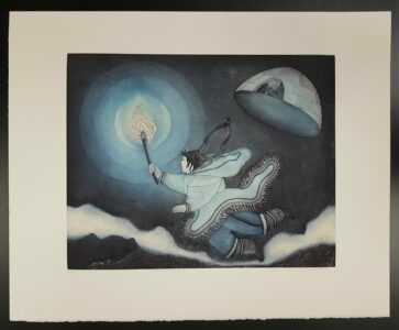 Germaine Arnaktauyok. The Sun and the Moon, 32/60, 2003. Etching + aquatint, 24 x 29.5″. $1,190.00, Frame included in price. 