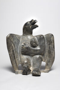 Davidialuk Alasua Amittu. Mythological Bird, 1958. stone. Collection of the Winnipeg Art Gallery
Twomey Collection, with appreciation to the Province of Manitoba and Government of Canada, 1953.71. Photograph by: Ernest Mayer.