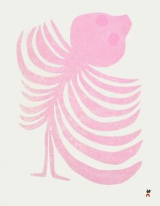 SAIMAIYU AKESUK. Breathless Spirit. Stonecut, Paper: Kizuki Kozo White, Printer: Kakee Ningeosiak. 61.5 x 48 cm. $700