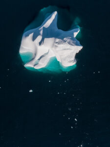 Robert Kautuk. Ice Break (instead of Iceberg), 2020. photograph (drone image), light box, 149.25 x 111.76 cm. Courtesy of the Artist. 