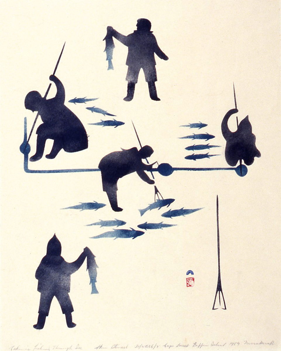 Eskimo Fishing Through Ice